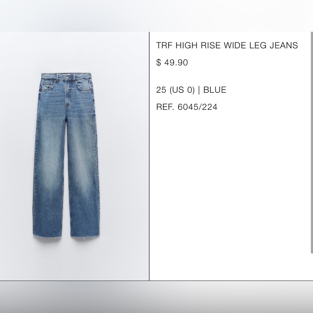 NWT Zara TRF Wide Leg Jeans